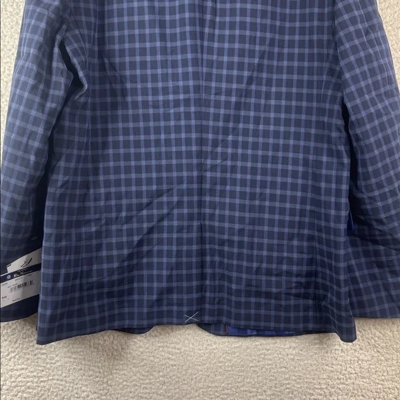 NWT Ben Sherman Mens Navy Blue Plaid Blazer Sport Coat Size 44R - Picture 11 of 16